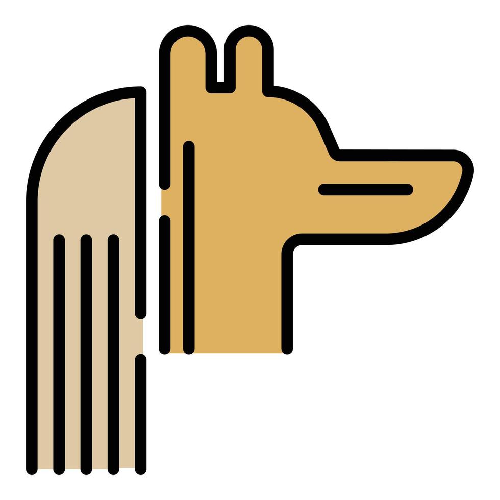 vector de contorno de color de icono de anubis de dios egipcio