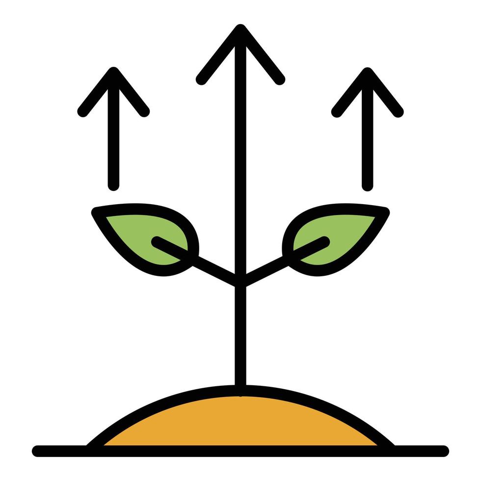 Plant grows arrows icon color outline vector