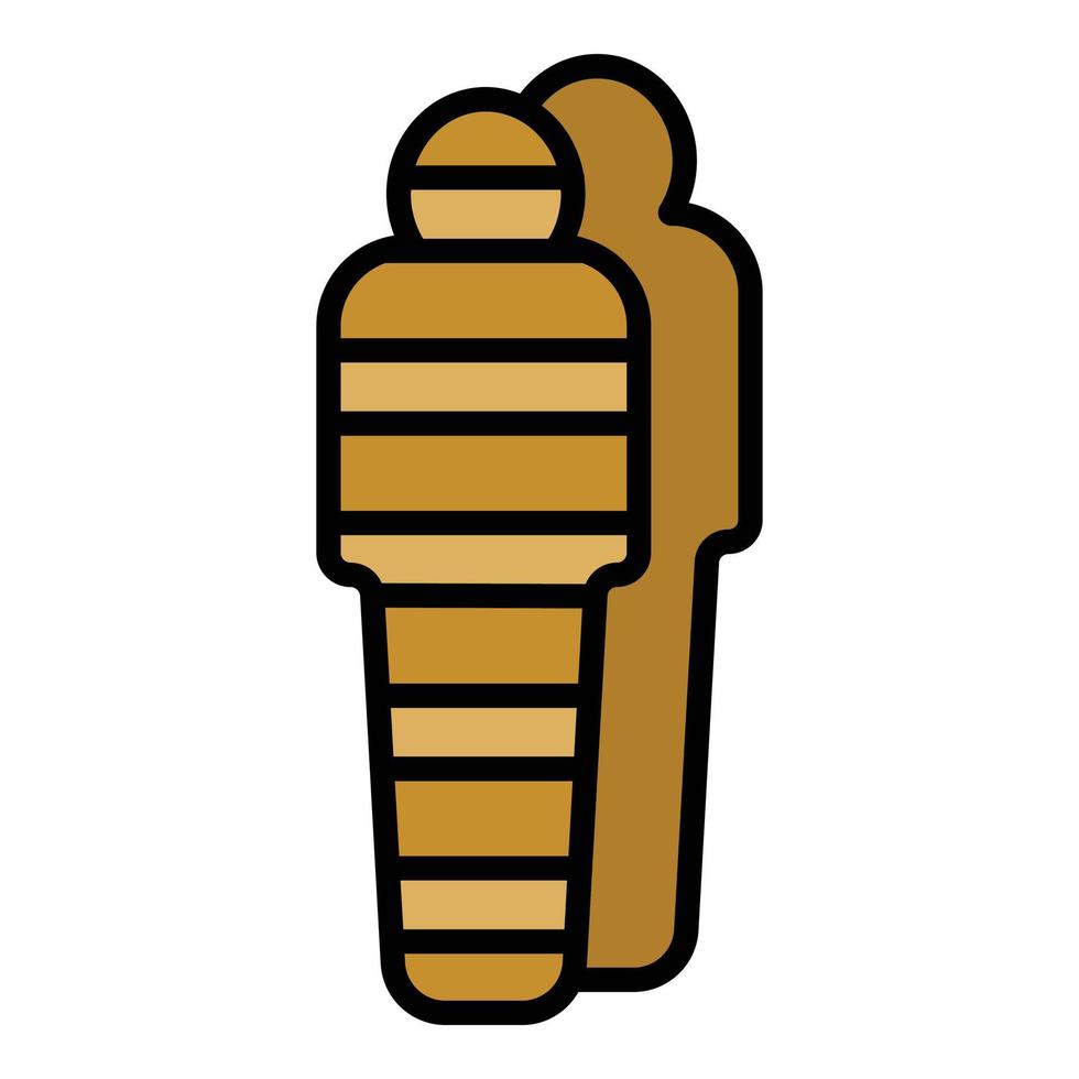 Egyptian mummy icon color outline vector