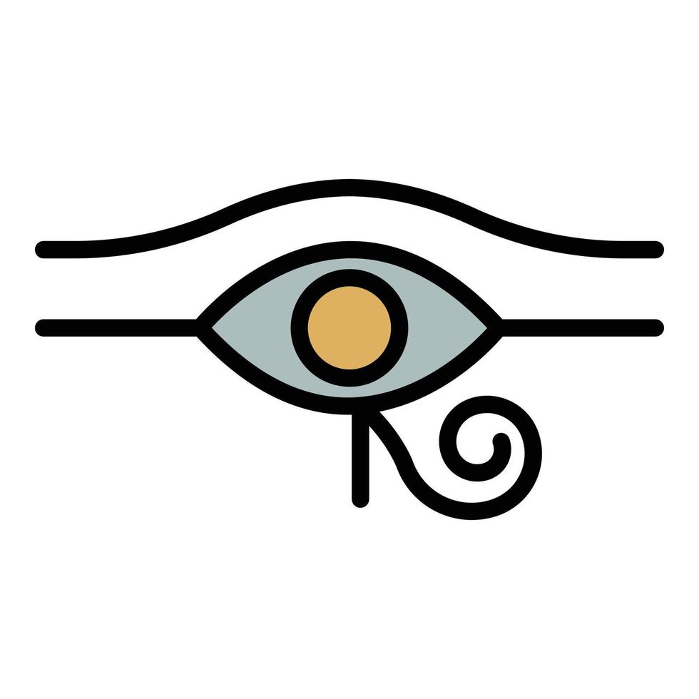 Egyptian eye icon color outline vector