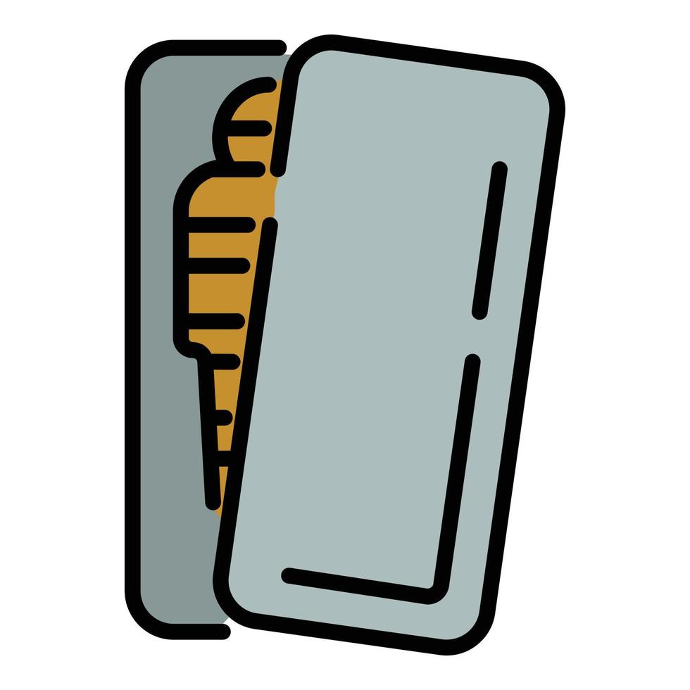 Sarcophagus with a mummy icon color outline vector