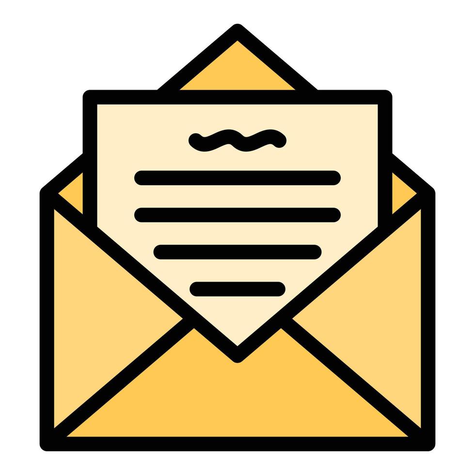 Mail letter icon color outline vector