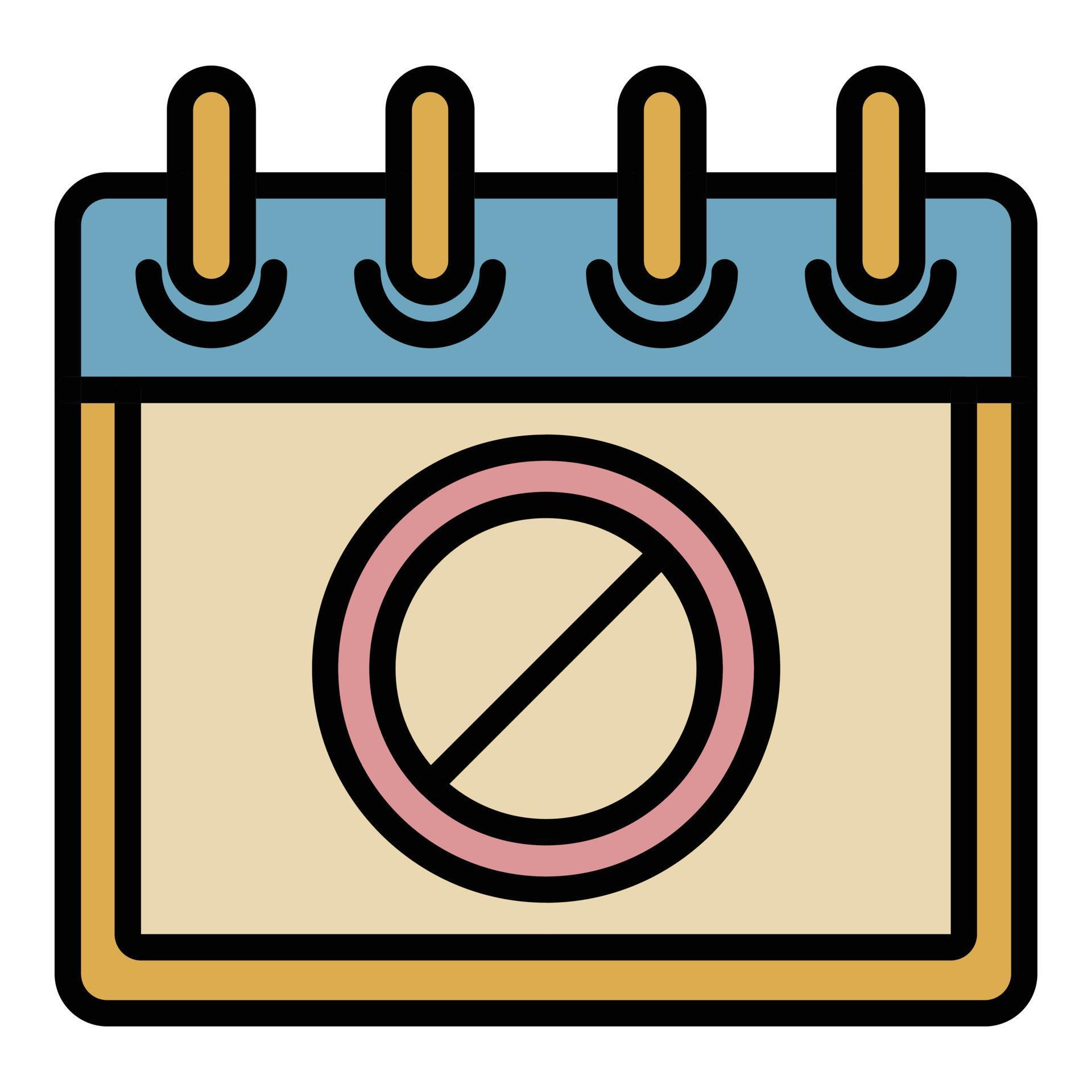 Protest calendar date icon color outline vector 15147289 Vector Art at