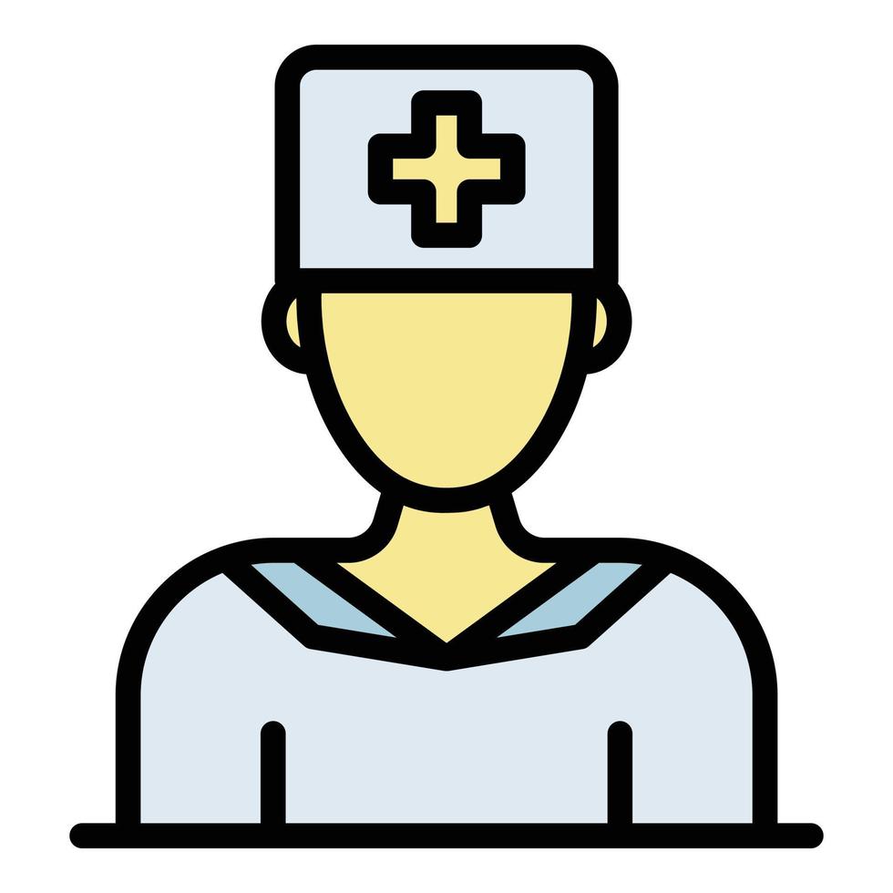Private clinic doctor icon color outline vector