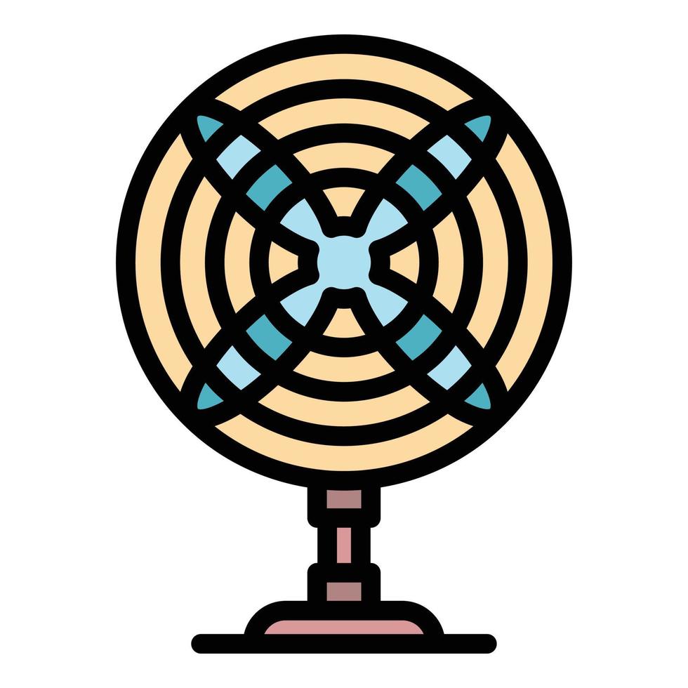 Front view desk fan icon color outline vector