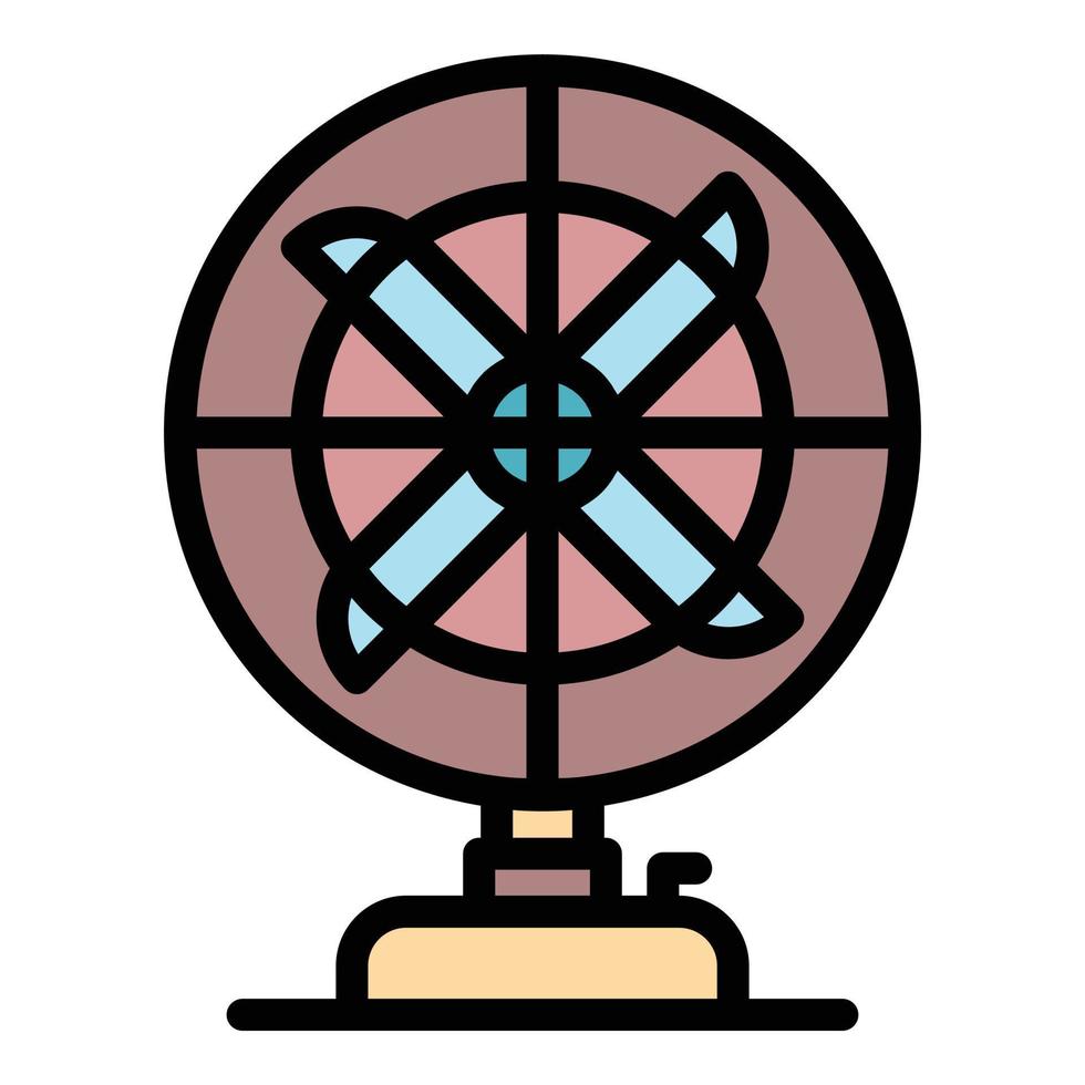 Retro fan icon color outline vector