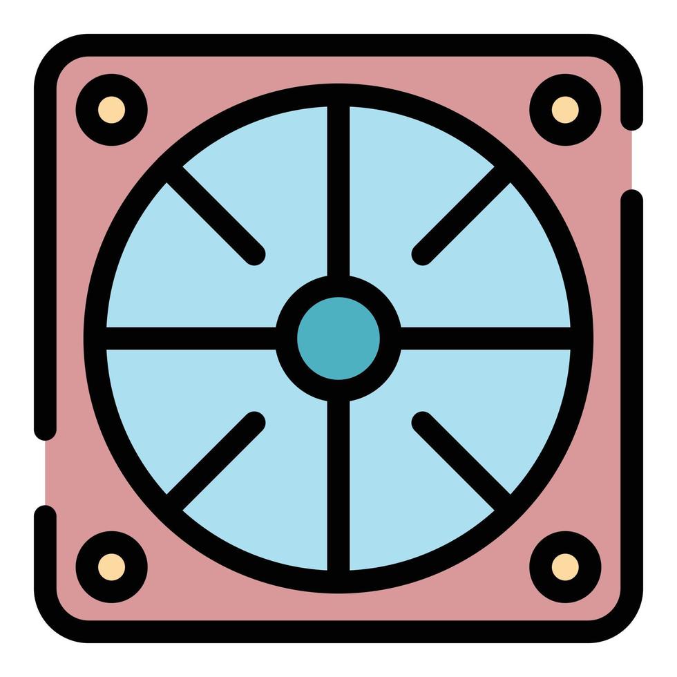 Computer cooler icon color outline vector