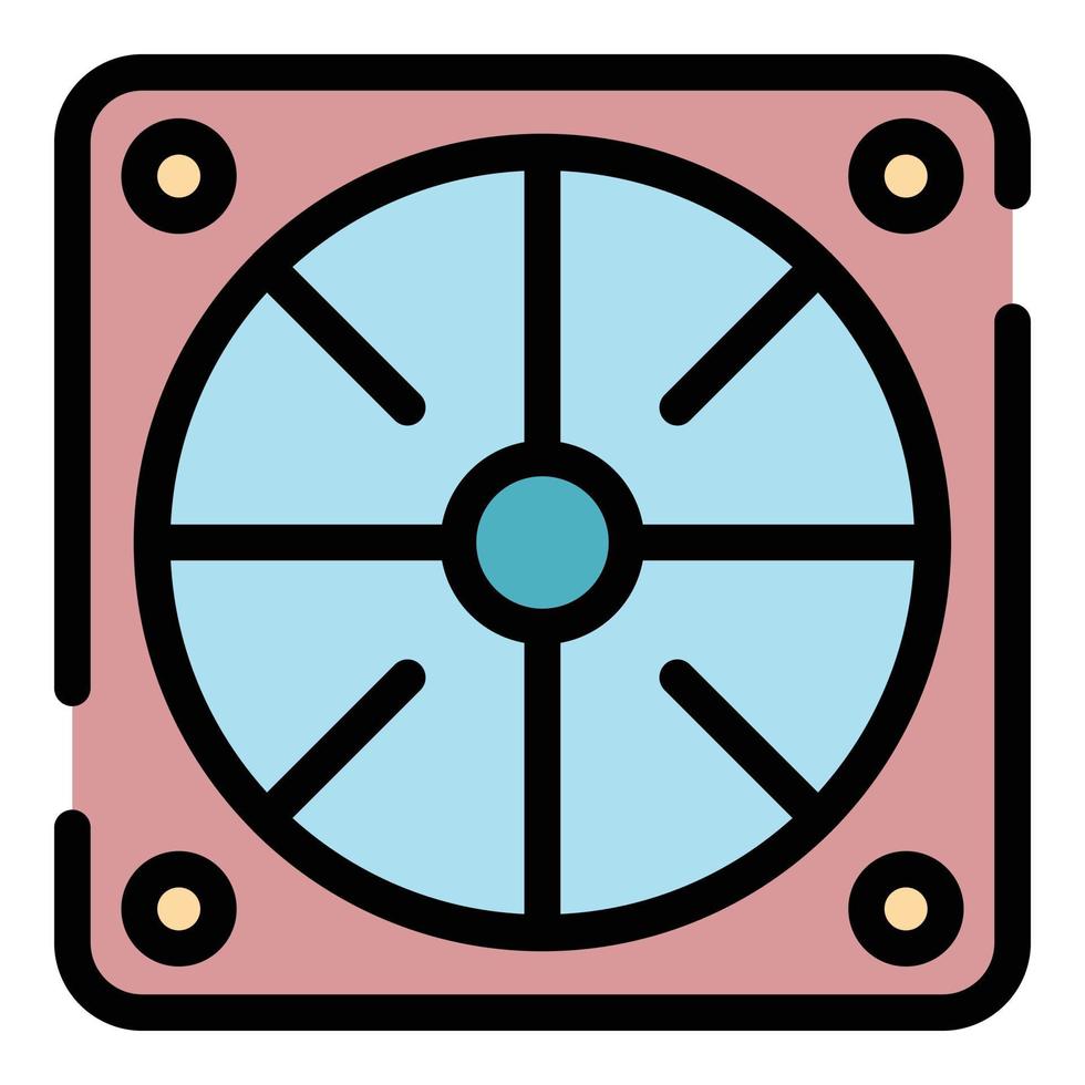 Computer cooler icon color outline vector