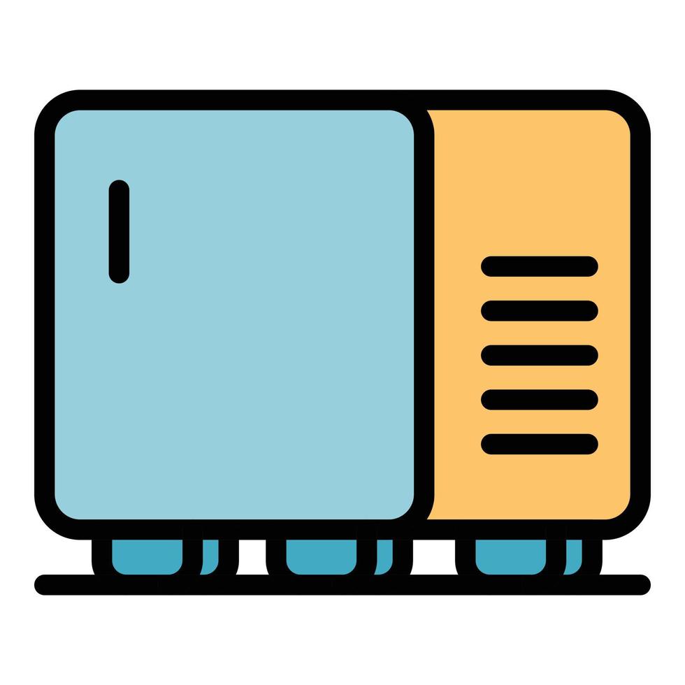 Hotel mini fridge icon color outline vector