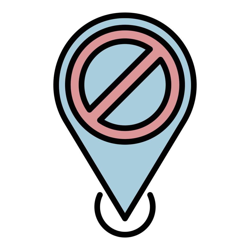 Protest location icon color outline vector