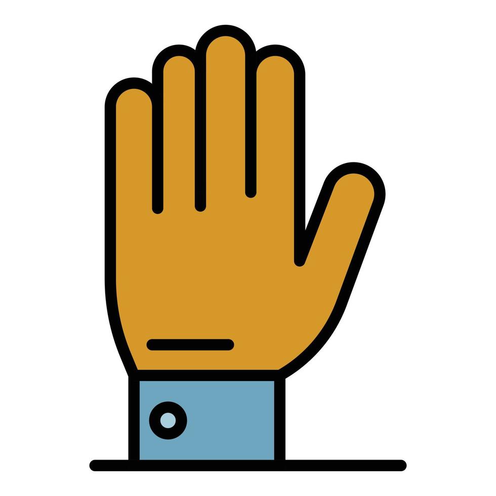Protest hand icon color outline vector