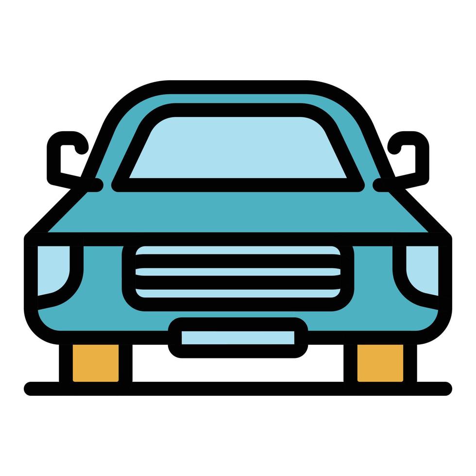 vector de contorno de color de icono de coche retro