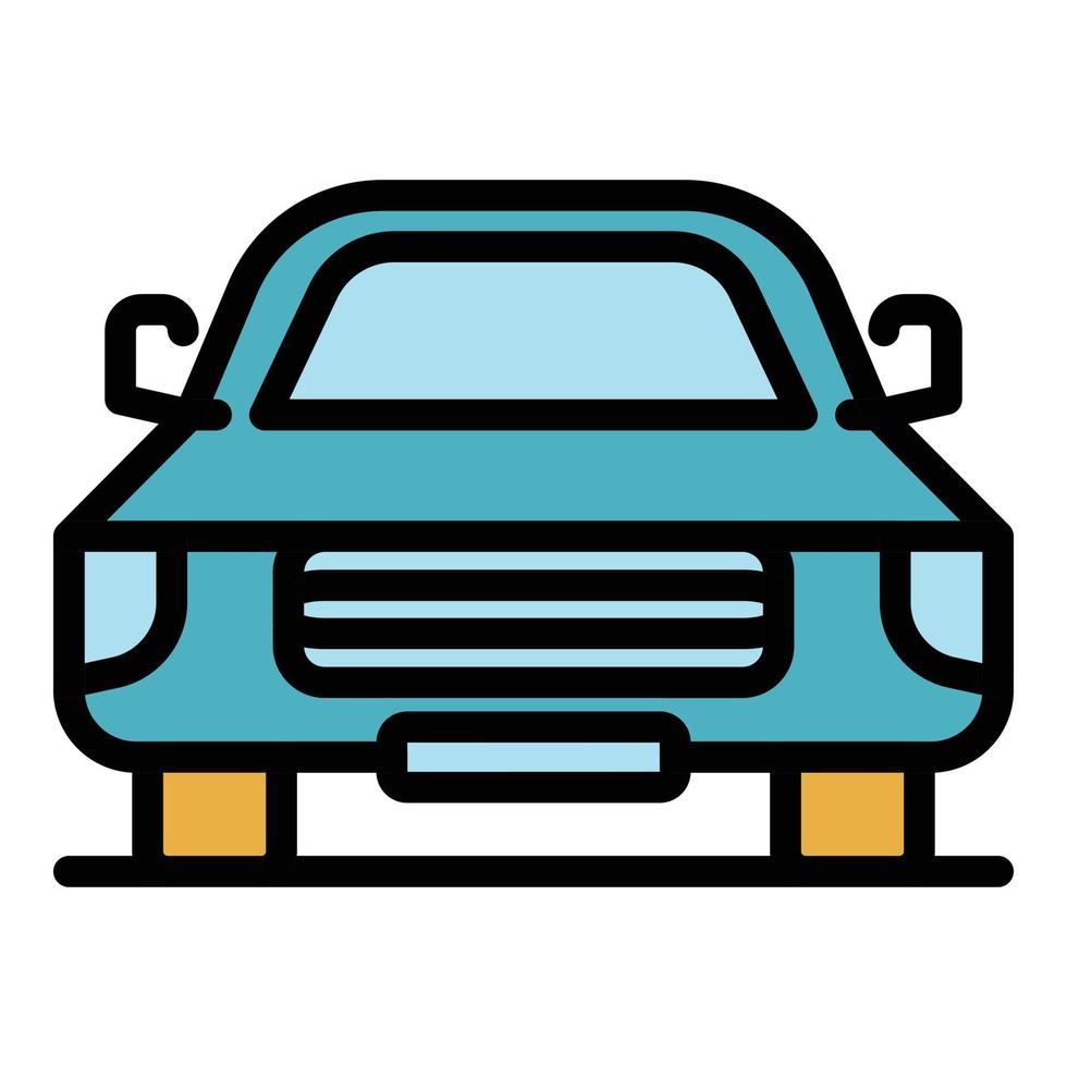 Retro car icon color outline vector