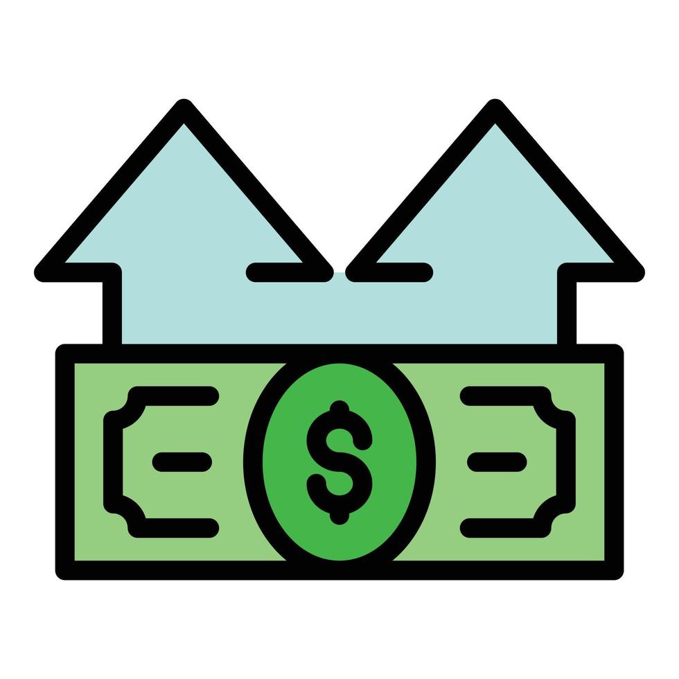 Money banknote investor icon color outline vector