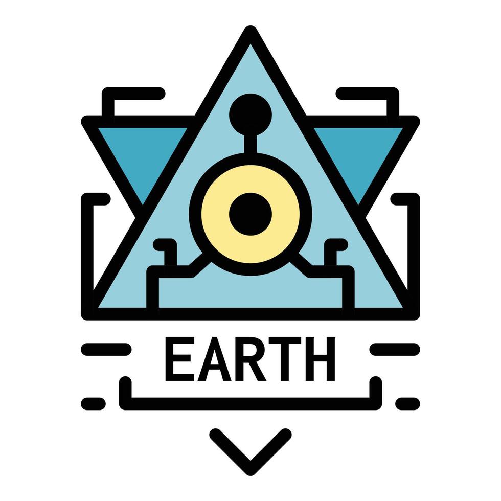 Earth alchemy icon color outline vector