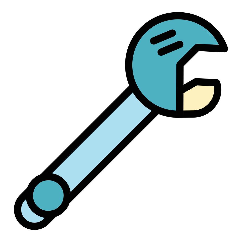 Adjustable wrench icon color outline vector