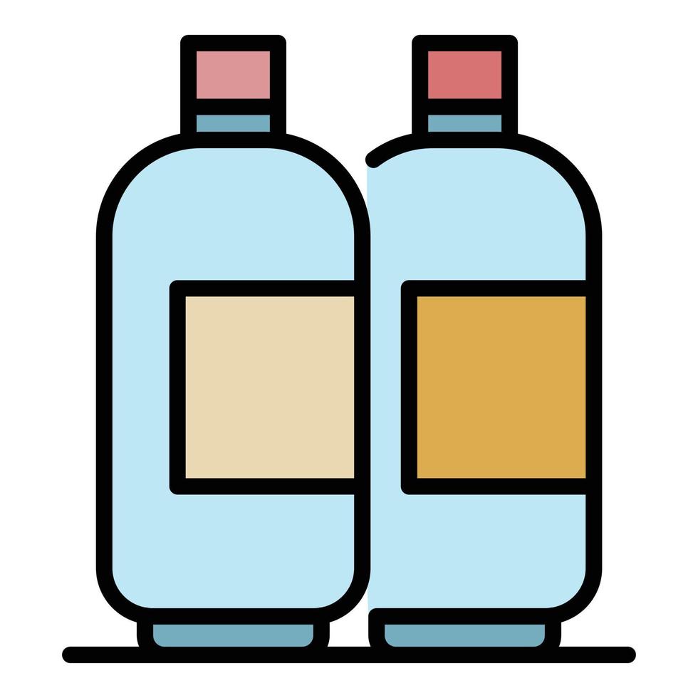 vector de contorno de color de icono de botella de pelo de gel