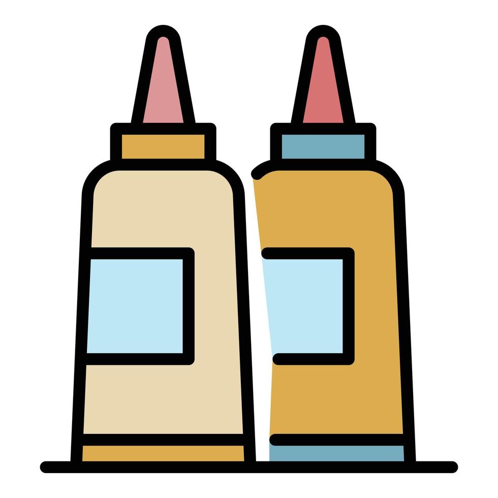 Conditioner hair bottle icon color outline vector