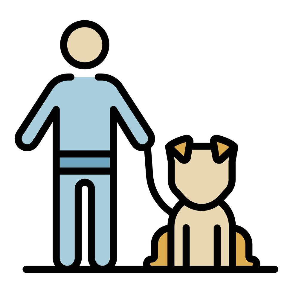 Man take dog icon color outline vector