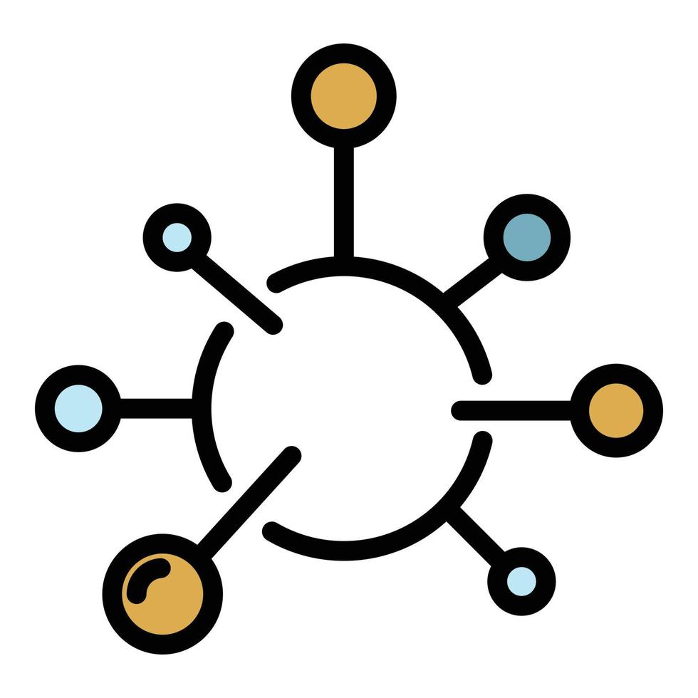 Influenza virus icon color outline vector