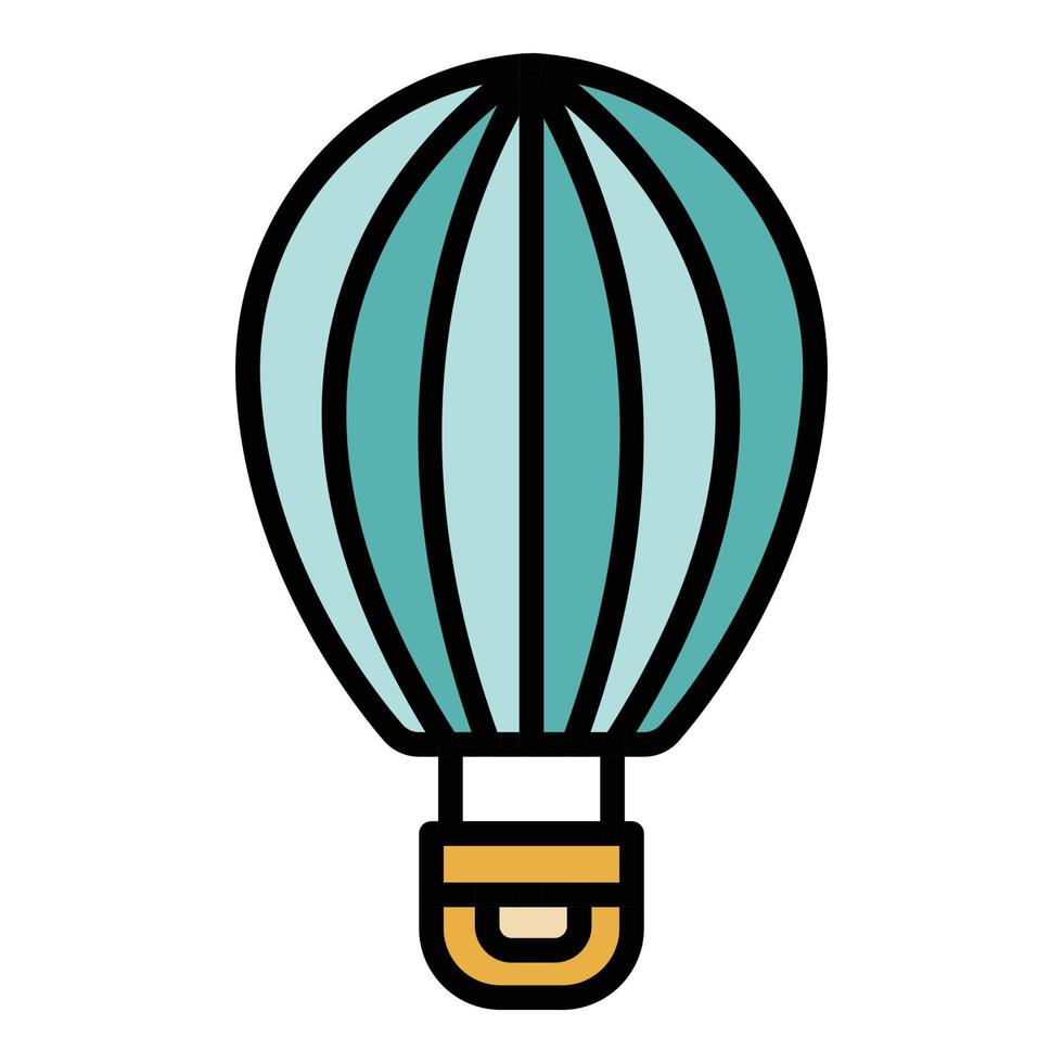 Oval air balloon icon color outline vector