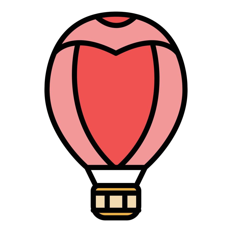 Eleps air balloon icon color outline vector