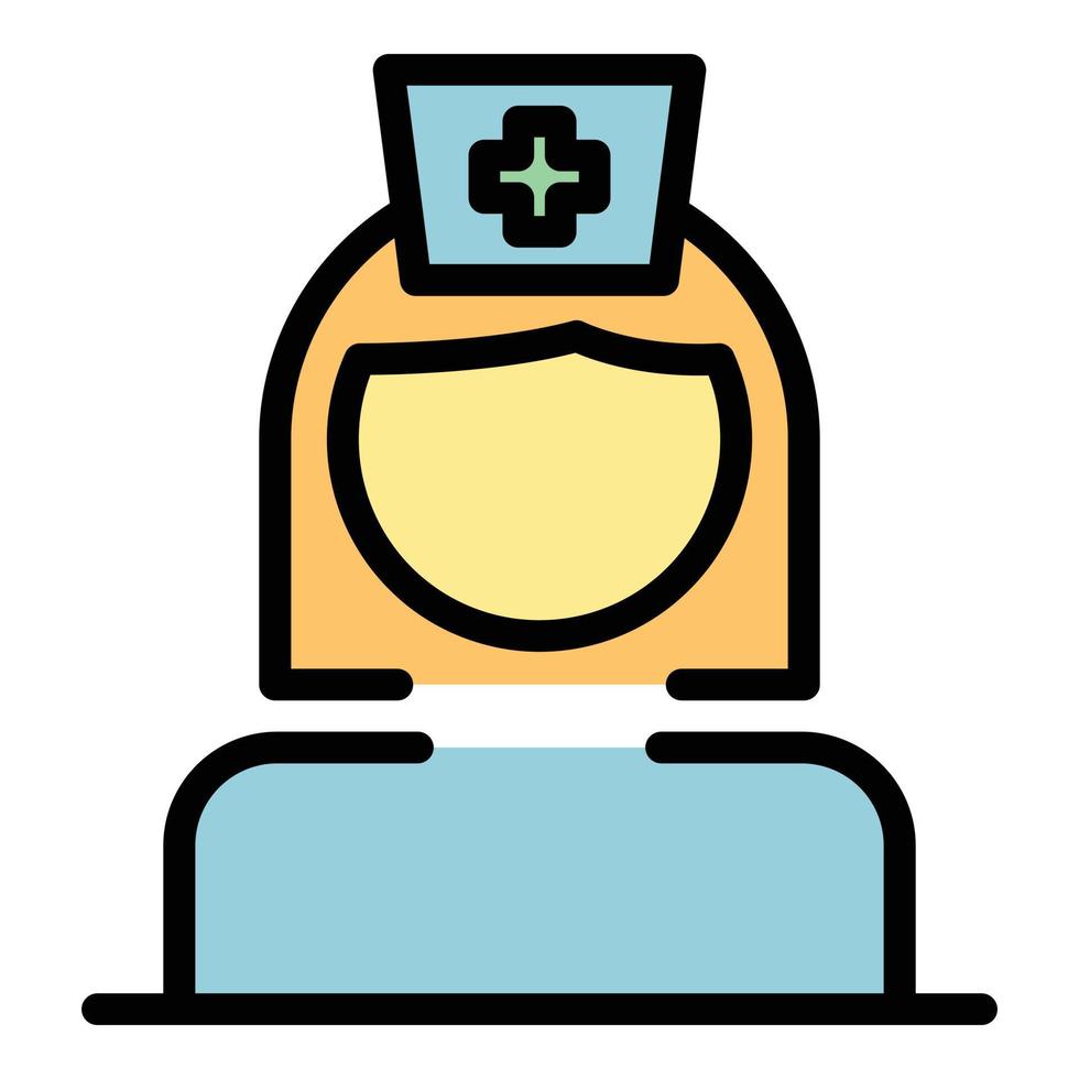 Veterinarian nurse icon color outline vector