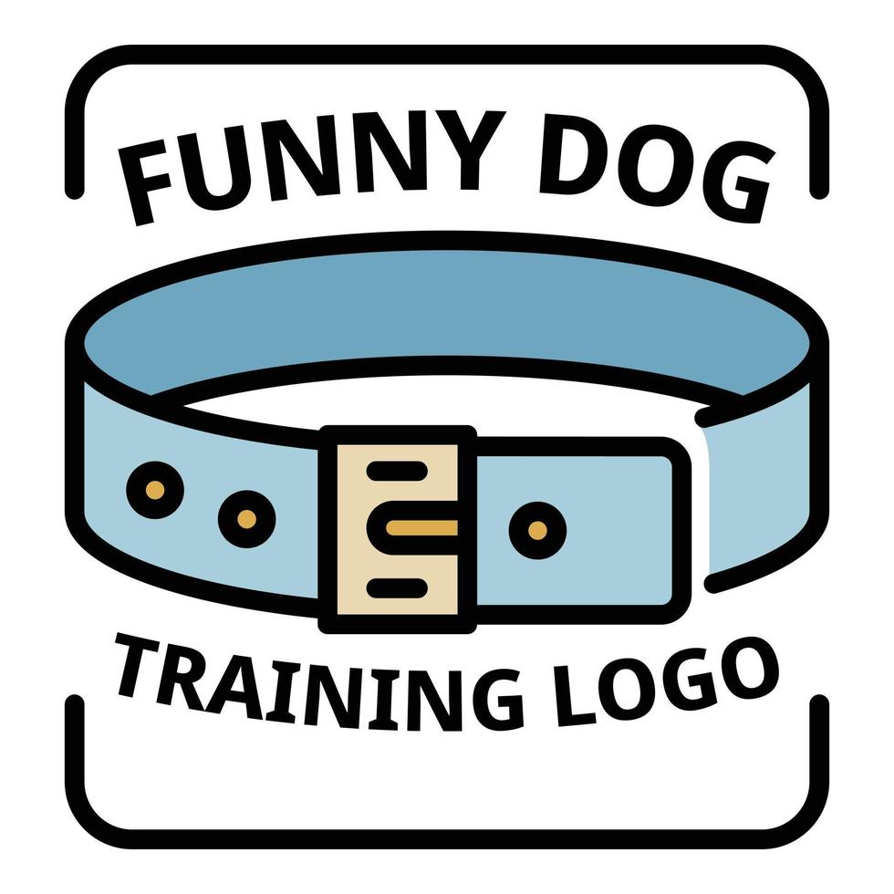 Fany dog training logo, outline style vector