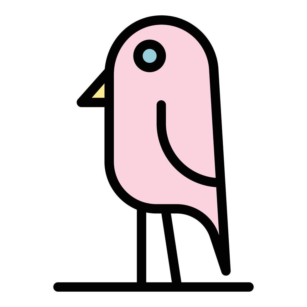 vector de contorno de color de icono de pájaro