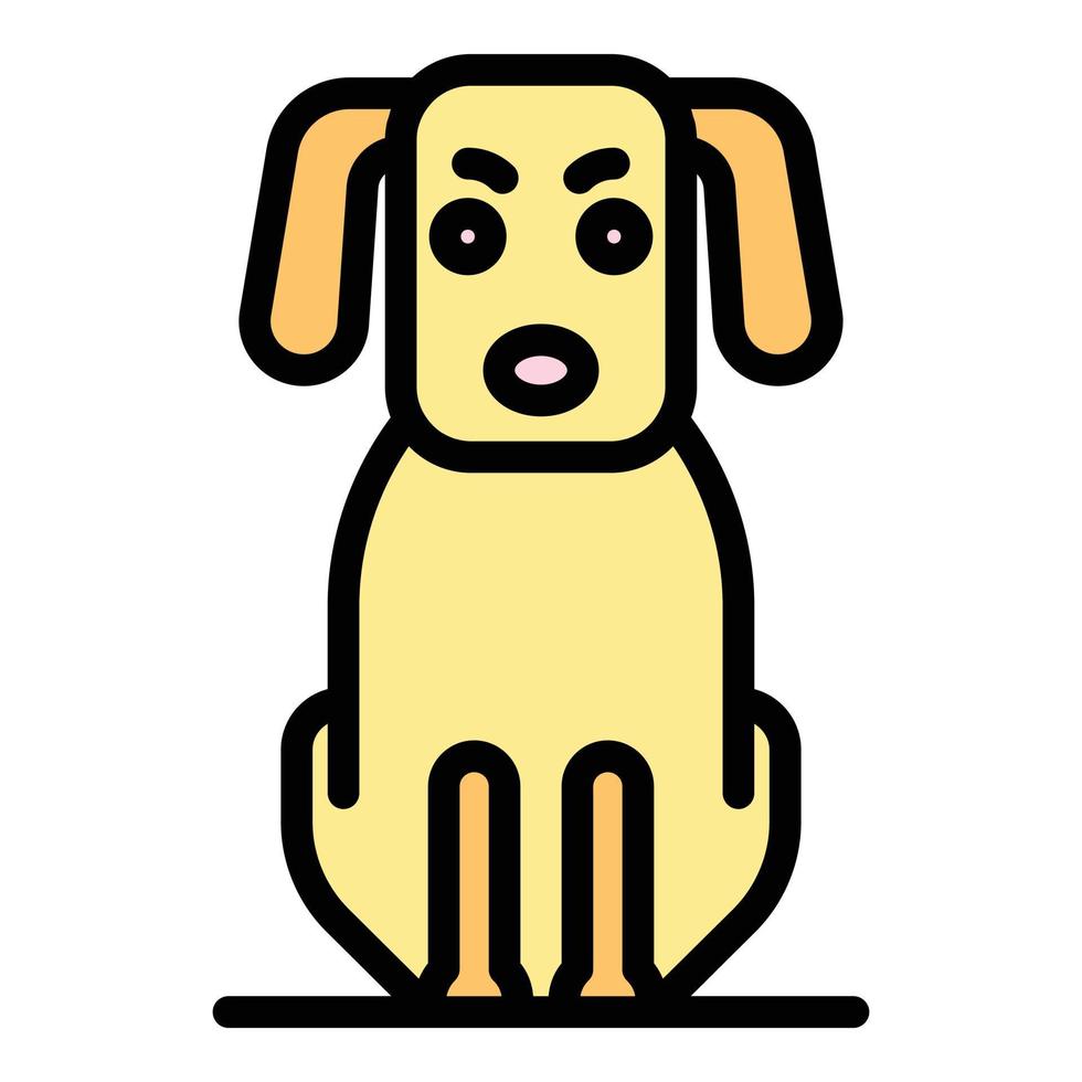 Sick dog icon color outline vector