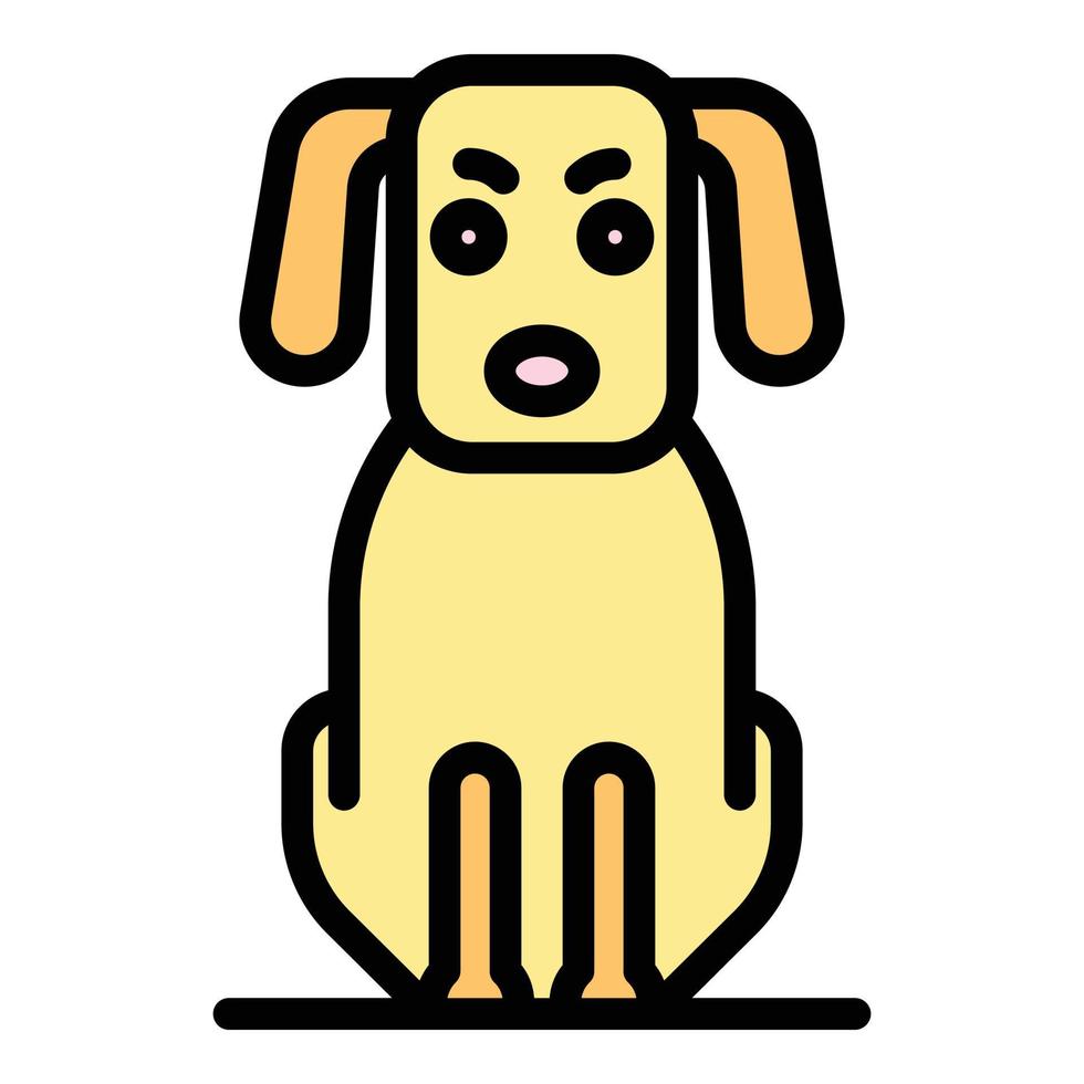 Sick dog icon color outline vector