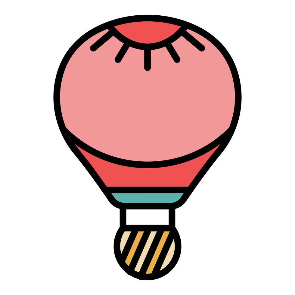 Retro hot air balloon icon color outline vector