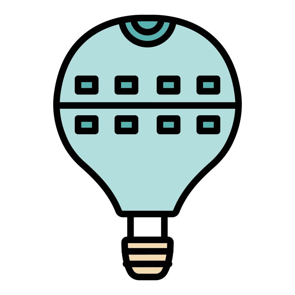 Large hot air balloon icon color outline vector