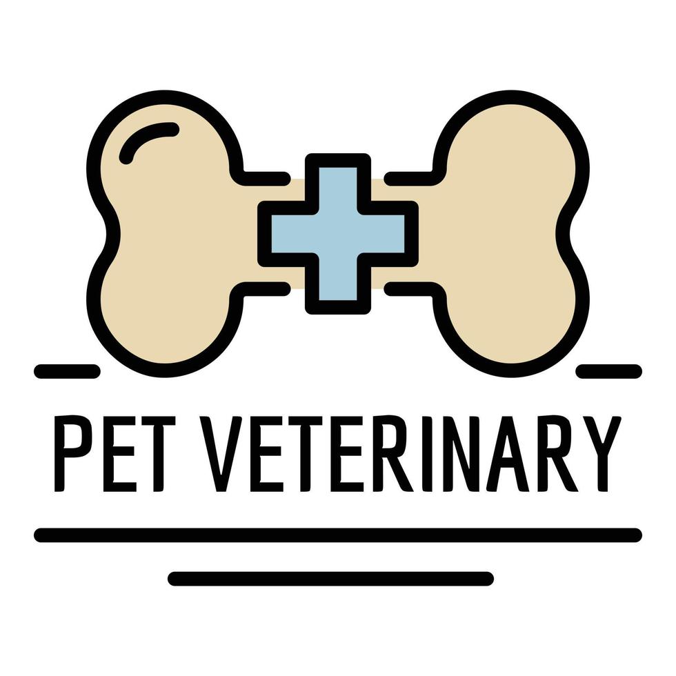 logotipo veterinario para mascotas, estilo de contorno vector