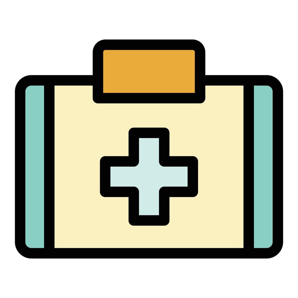 First aid kit icon color outline vector