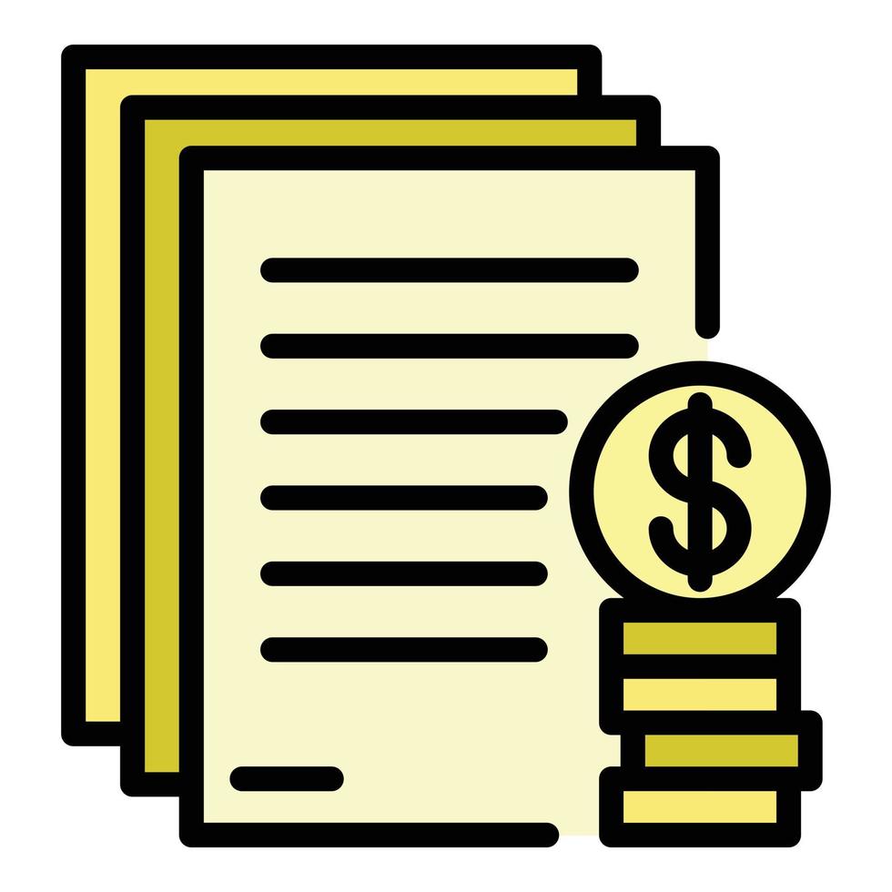 Mortgage down payment icon color outline vector