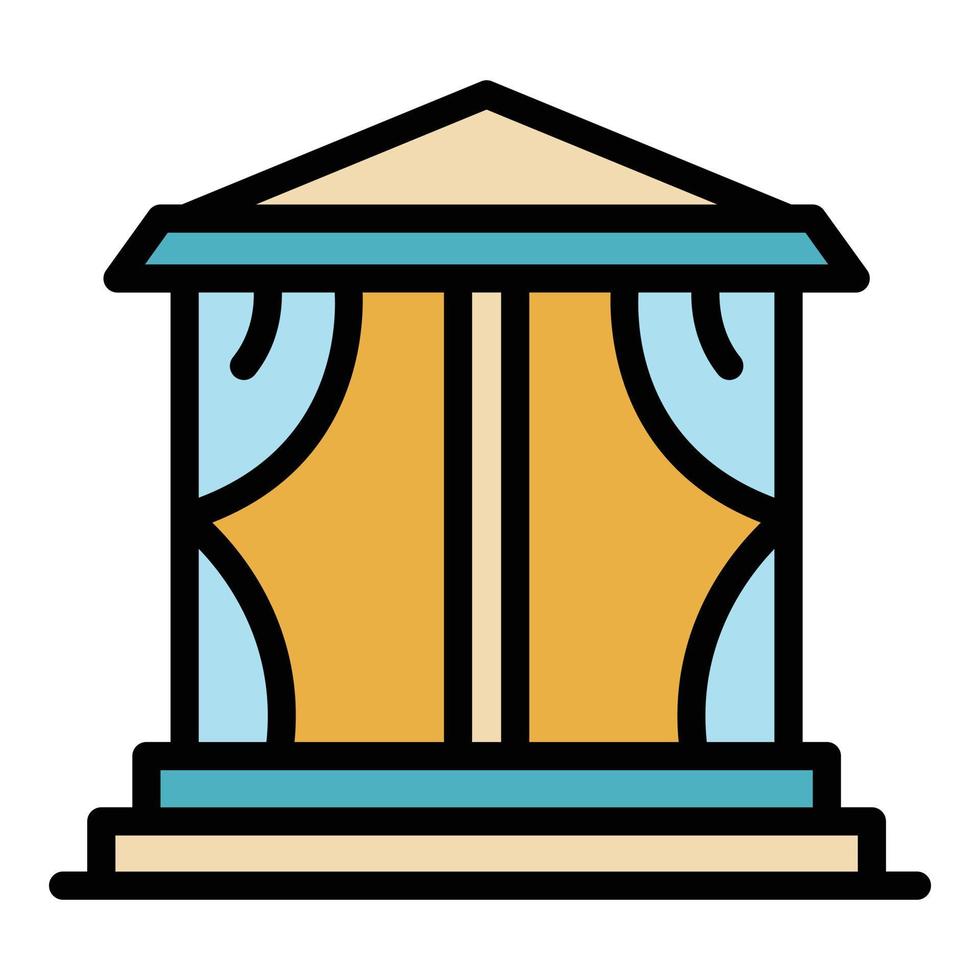 Alcove gazebo icon color outline vector