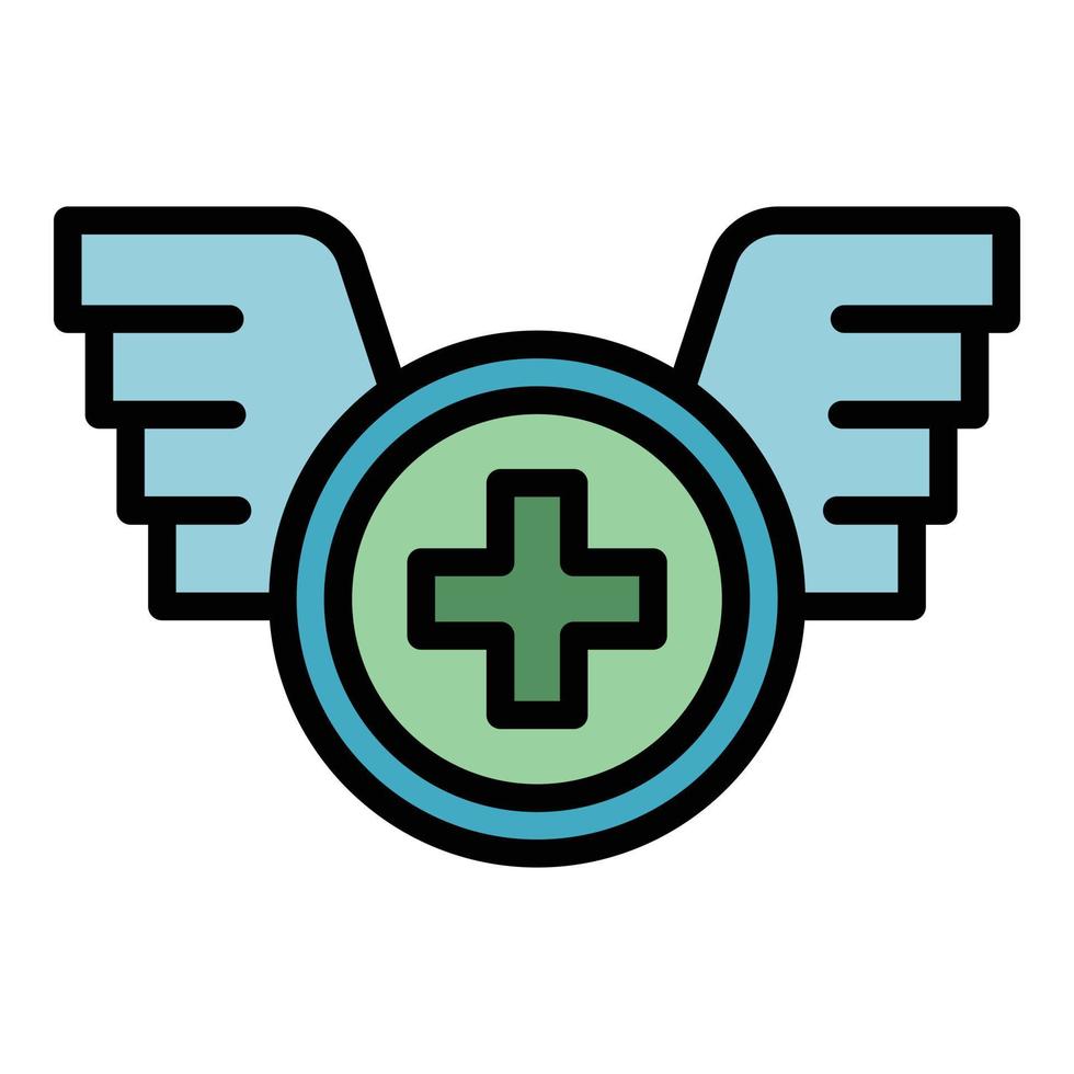 Medical wings icon color outline vector