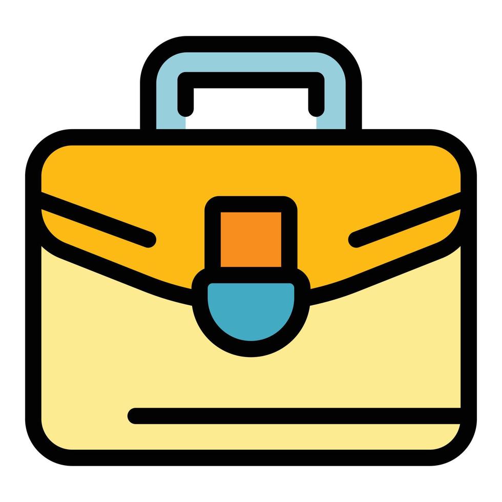 Man briefcase icon color outline vector