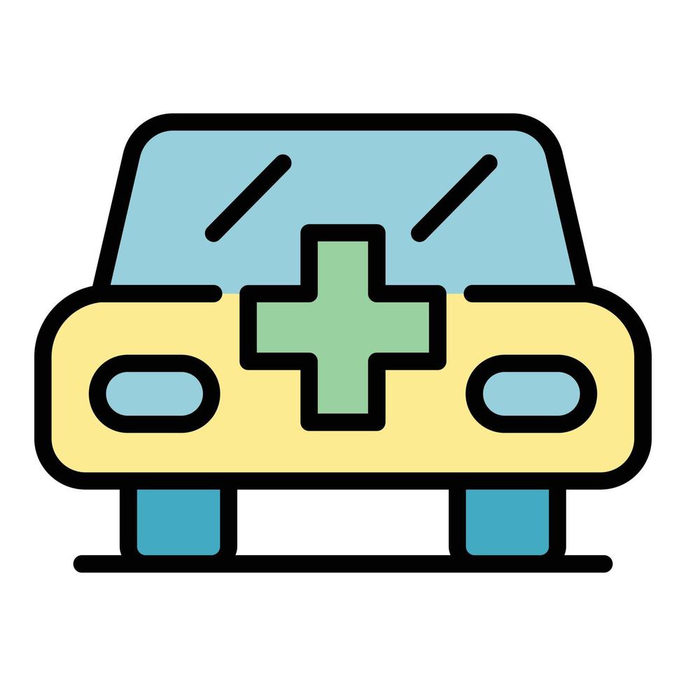 Medical car icon color outline vector