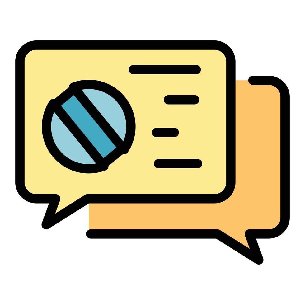 Medicine chat icon color outline vector