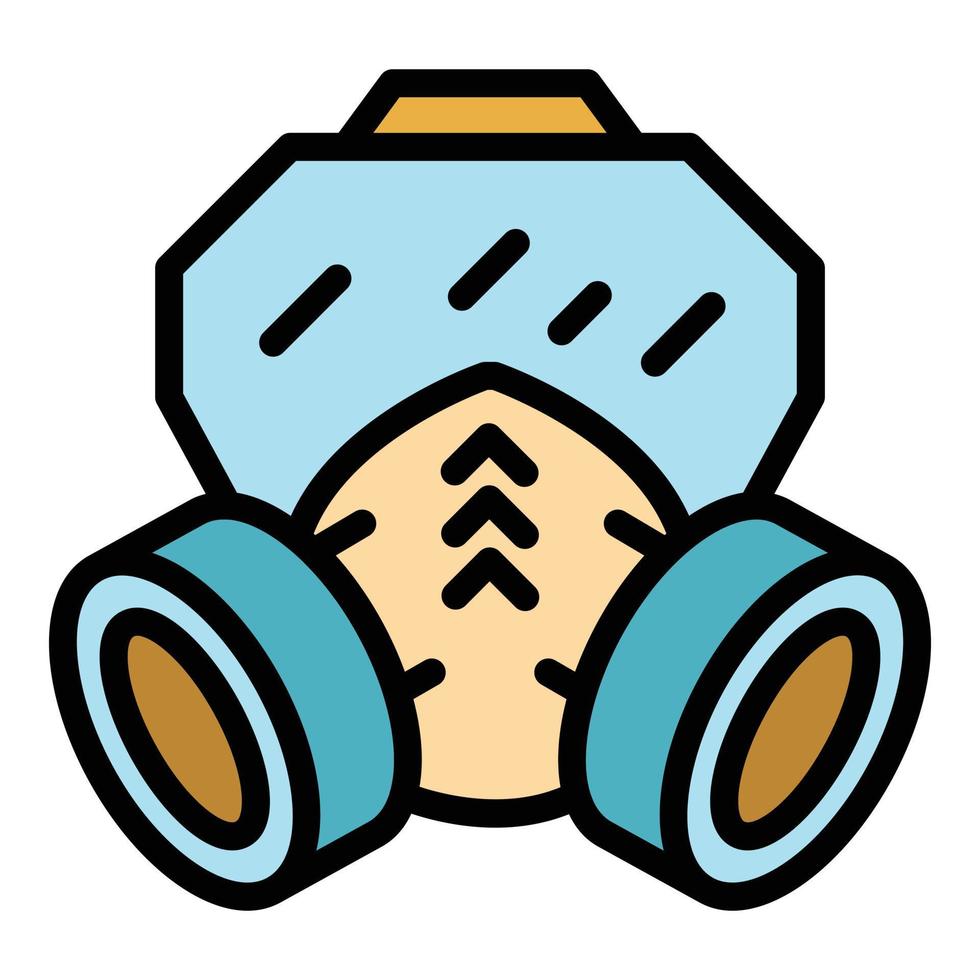 Safe gas mask icon color outline vector