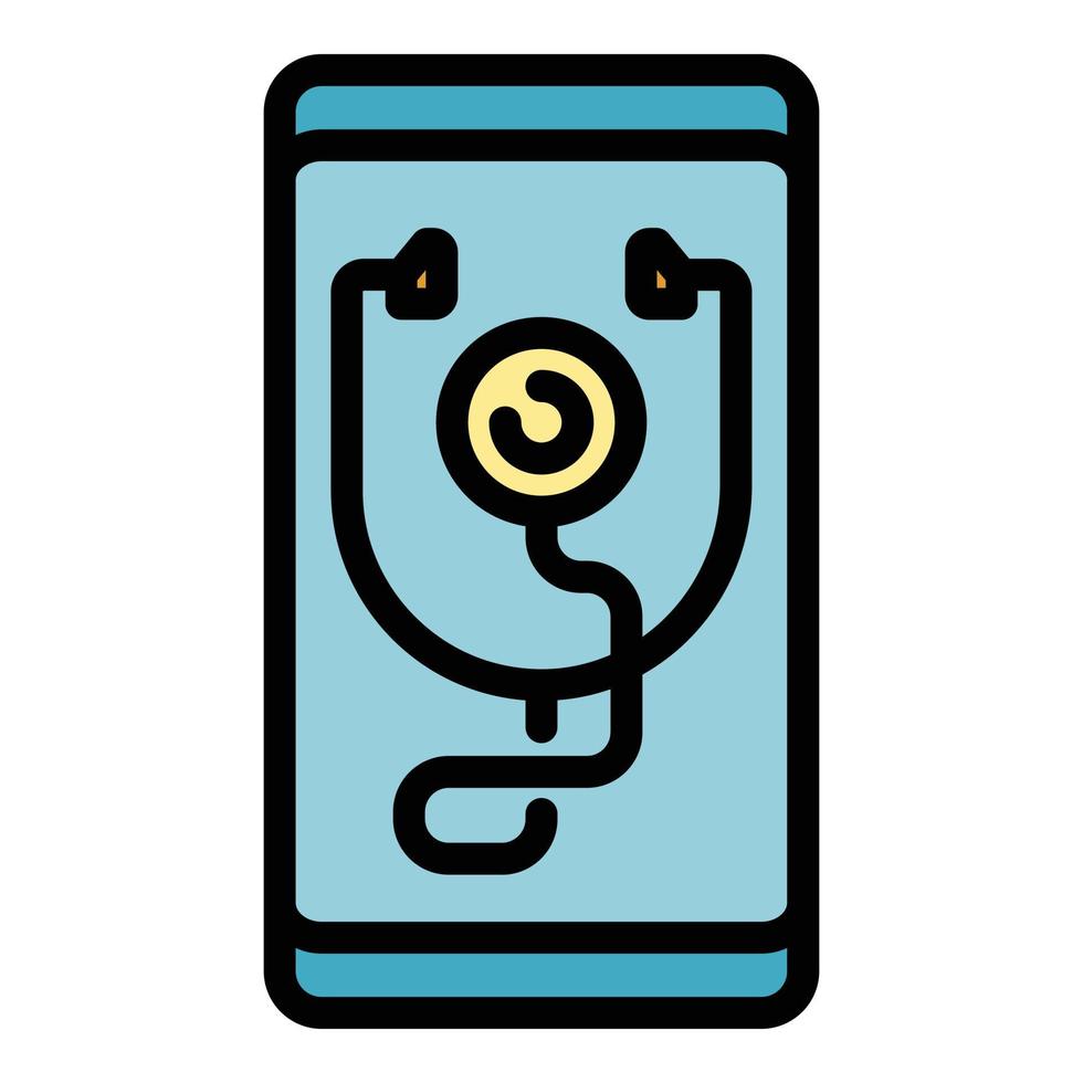 Clinic phone medicine icon color outline vector