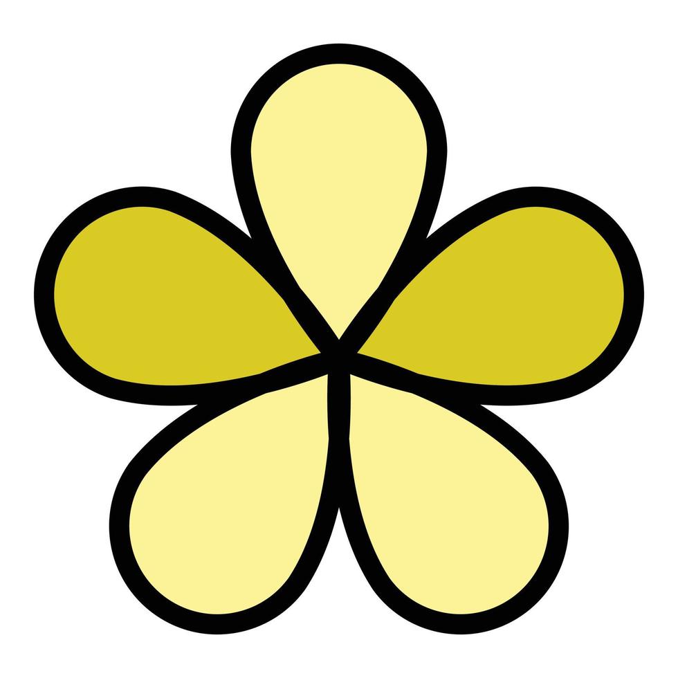 Plumeria garden icon color outline vector