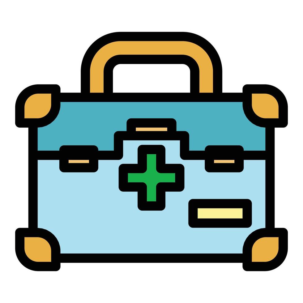 Home family first aid icon color outline vector