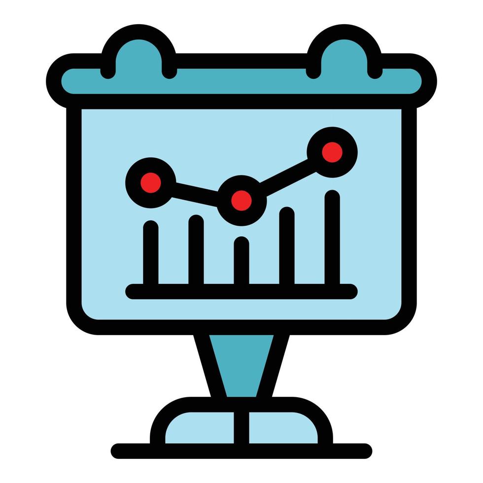 Chart event results icon color outline vector