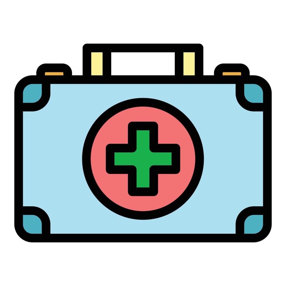 Case first aid kit icon color outline vector