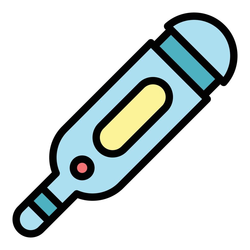 Electric thermometer icon color outline vector