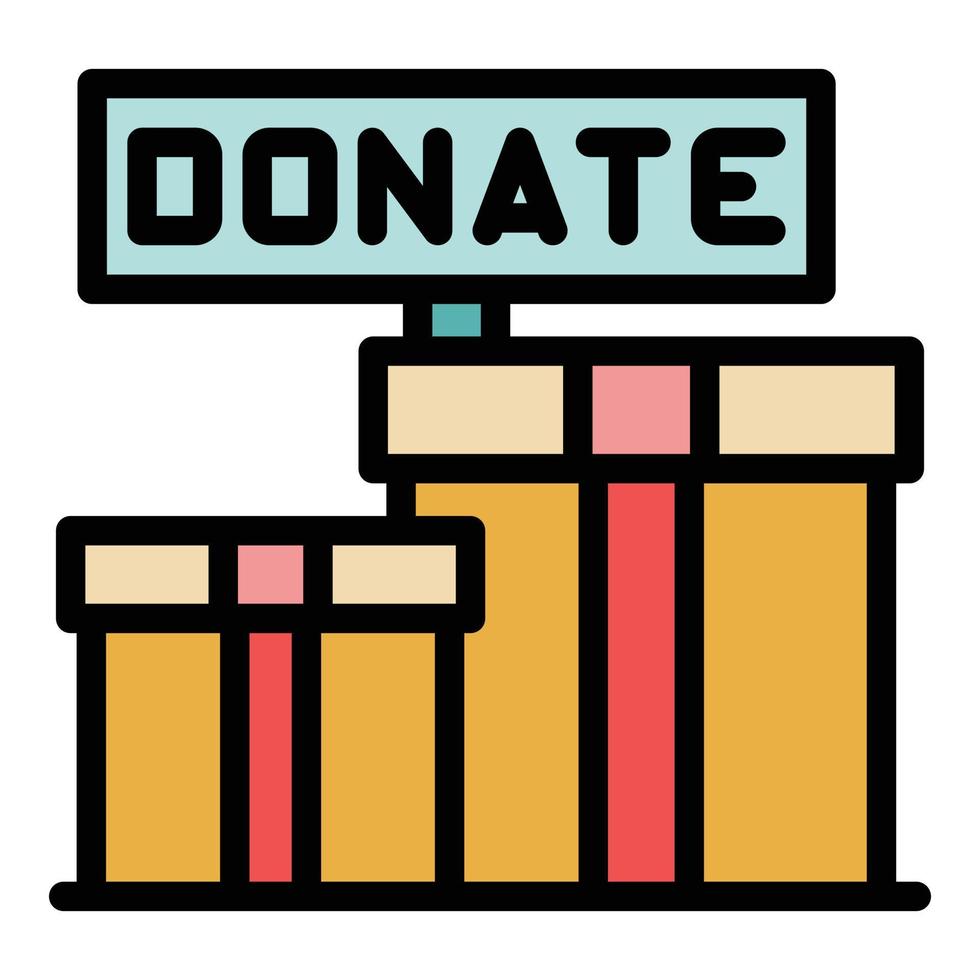 Donate boxes icon color outline vector