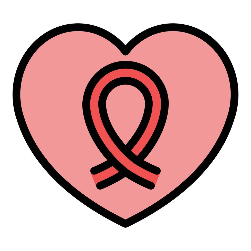 Cancer charity icon color outline vector